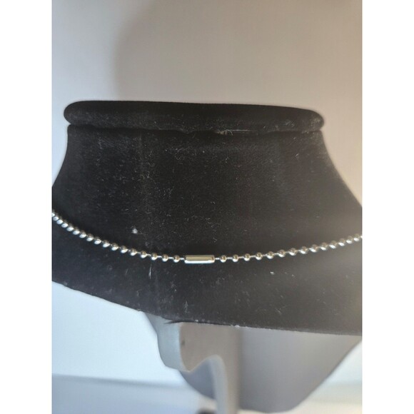 Silver Tone Necklace with Large Heart Pendant and Clear Bead - Picture 3 of 5